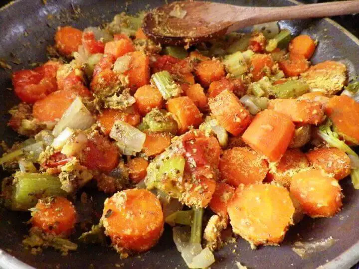 Spices Mixed into Vegetables