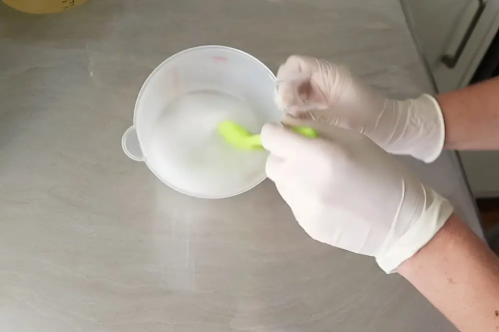 Stirring Lye Solution