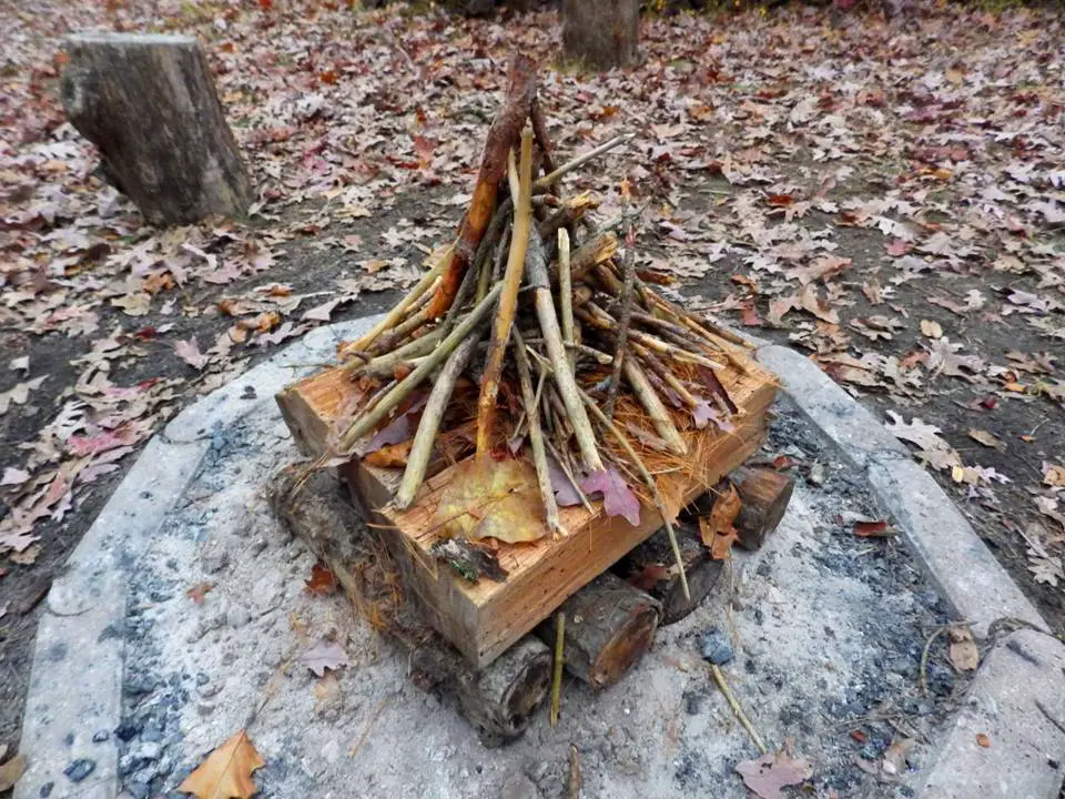 Teepee Fire Kindling Over Tinder