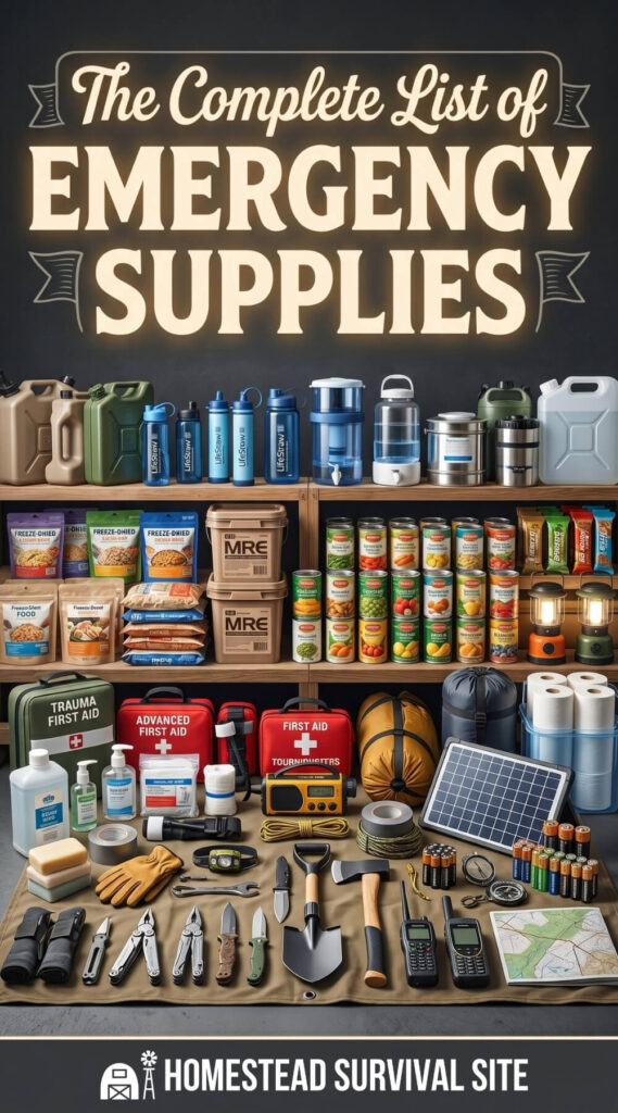 The Complete List of Emergency Supplies