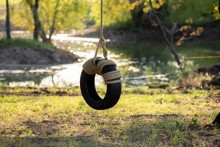Tire Swing Hanging From Rope