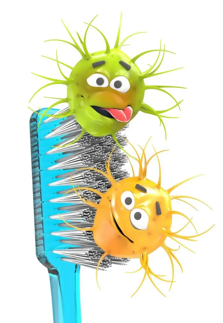 Toothbrush With Bacteria Cartoon