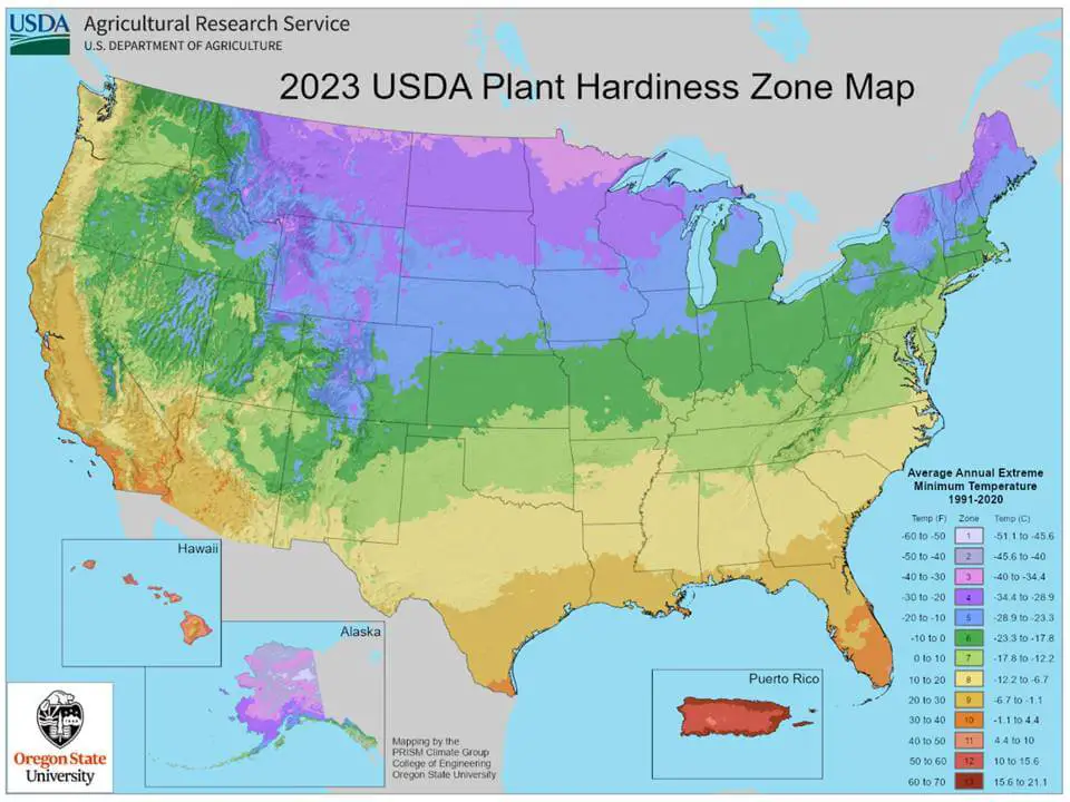 USDA Hardiness Zone Map