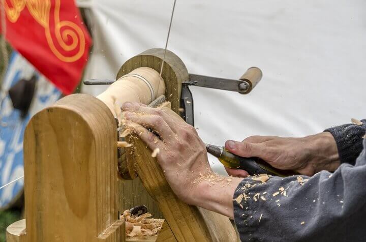 Using a Foot-Powered Lathe