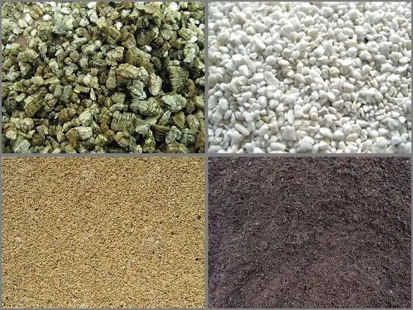 Vermiculite, Perlite, Sand, and Dirt