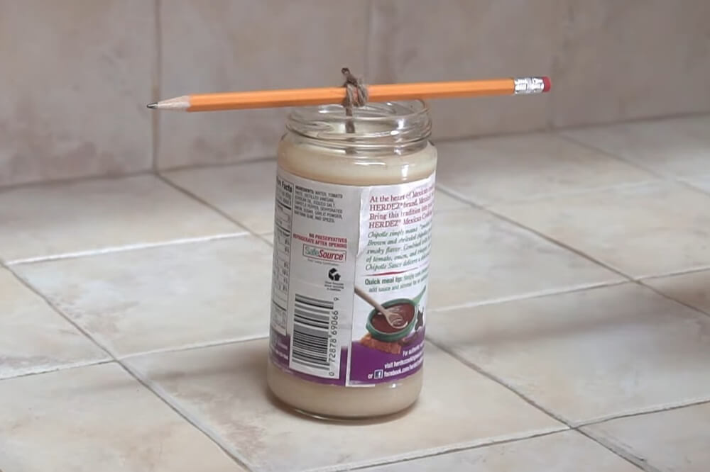 Wick in Solidified Fat