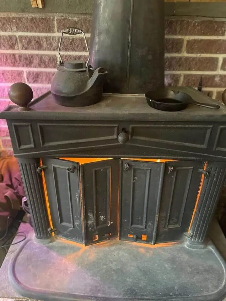 Wood Stove with Fire